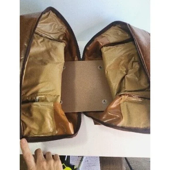 Brown Leather Storage Organizer with Vintage Patina - Picture 11 of 12